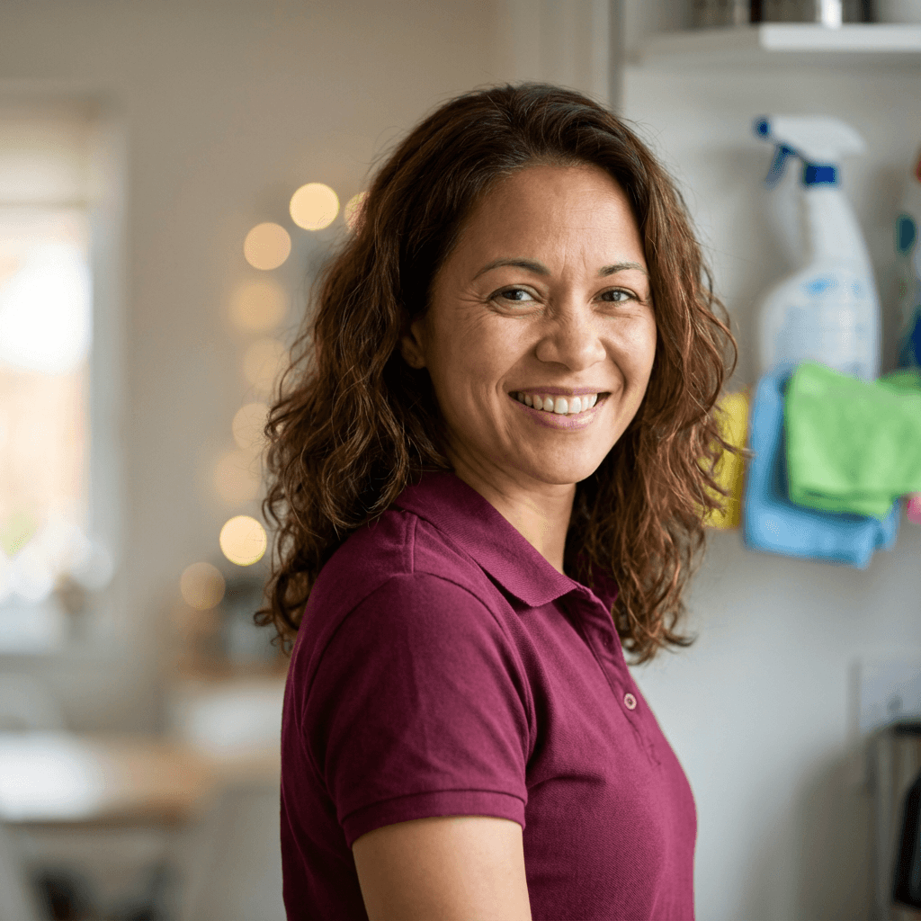 Jane Holloway in a bright modern kitchen